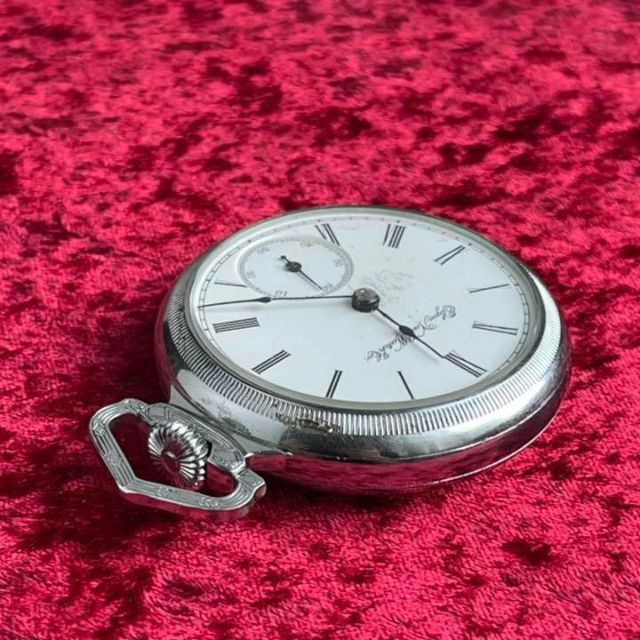 シンプルさに惹かれる!1892年エルジン懐中時計】18S手巻きゴールド
