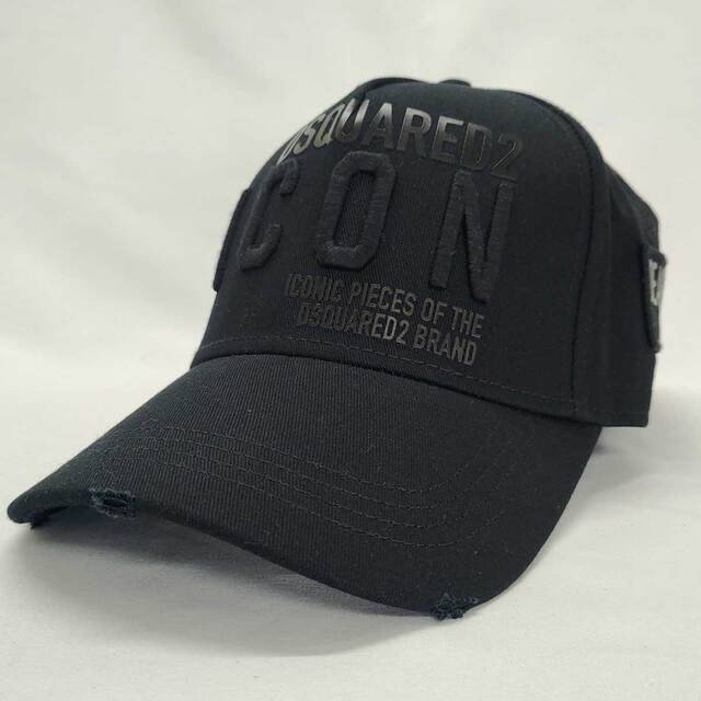 ディースクエアード ICON アイコン ベースボール キャップ ブラック S82BC0290 メンズ ダメージ加工 帽子