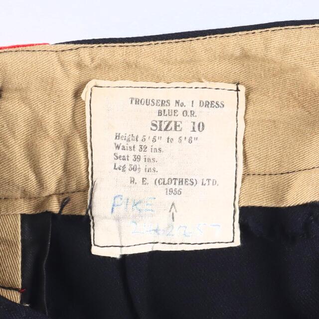 古着 50年代 イギリス軍実品 No.1 側章 サイドライン ツータック ドレスパンツ スラックスパンツ 10 メンズw32 ヴィンテージ /eaa297556 - 2