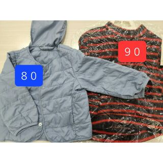 ユニクロ(UNIQLO)のユニクロ　アウター80(中古)　/  フリース　90(新品　赤)(ジャケット/コート)