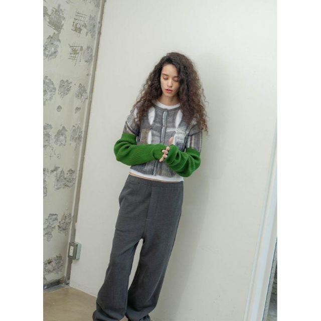 6 (ROKU) - PERVERZE Tie-dyed カットアウト モヘアカーディガンの+