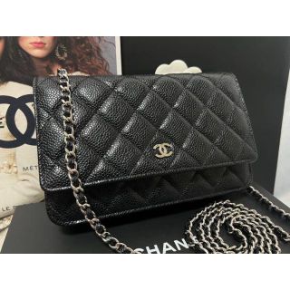 シャネル(CHANEL)の極美品 CHANEL マトラッセ チェーンウォレット キャビアスキン(ショルダーバッグ)