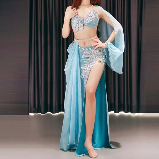 ベリーダンス ブルーラメの通販 by dancer's closet|ラクマ