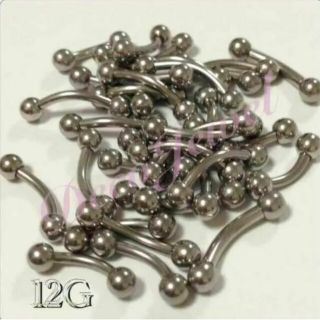 12G バナナバーベルボディピアス(1個)(ピアス(片耳用))