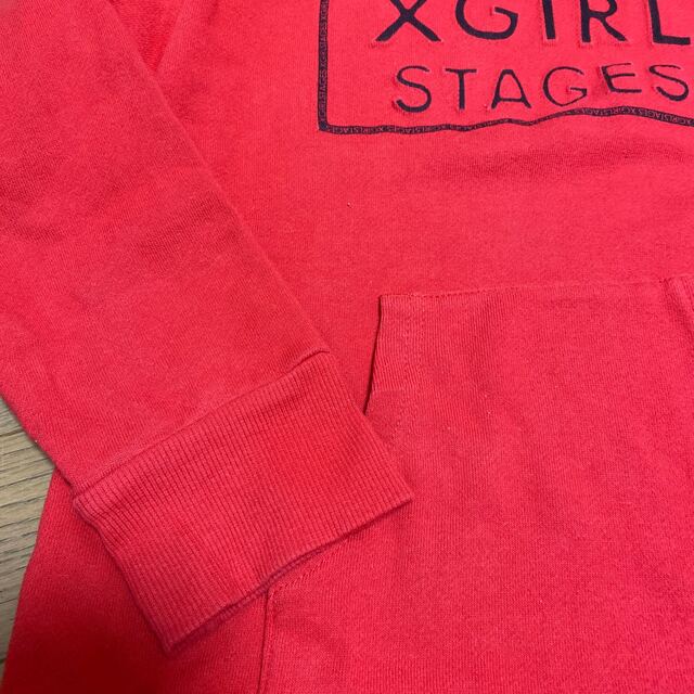 X-girl Stages(エックスガールステージス)の　エックスガールステージス　パーカー　ワンピース　チュニック　130サイズ キッズ/ベビー/マタニティのキッズ服女の子用(90cm~)(ワンピース)の商品写真