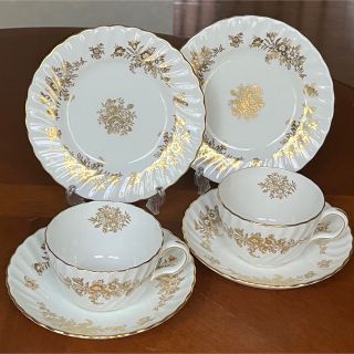 ミントン(MINTON)の【レア美品】ミントン★ゴールドフラワー★トリオ　ペア(食器)