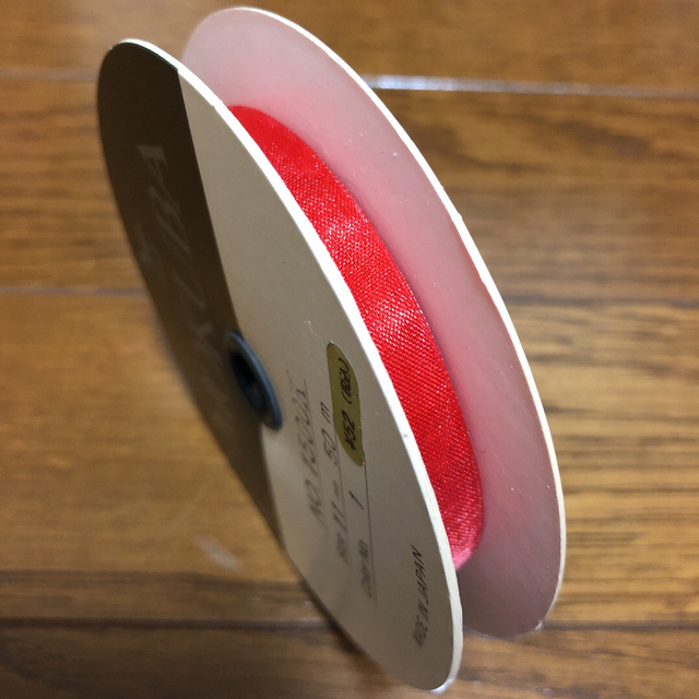 オーガンジーリボン青　赤　Wサテンリボン　ピンク ハンドメイドの素材/材料(各種パーツ)の商品写真