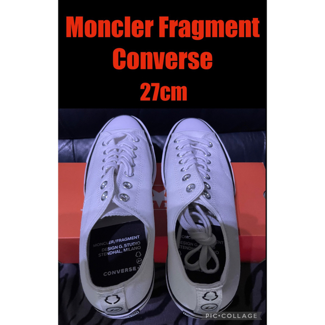 靴/シューズ27cm Moncler Fragment Converse Chuck 70