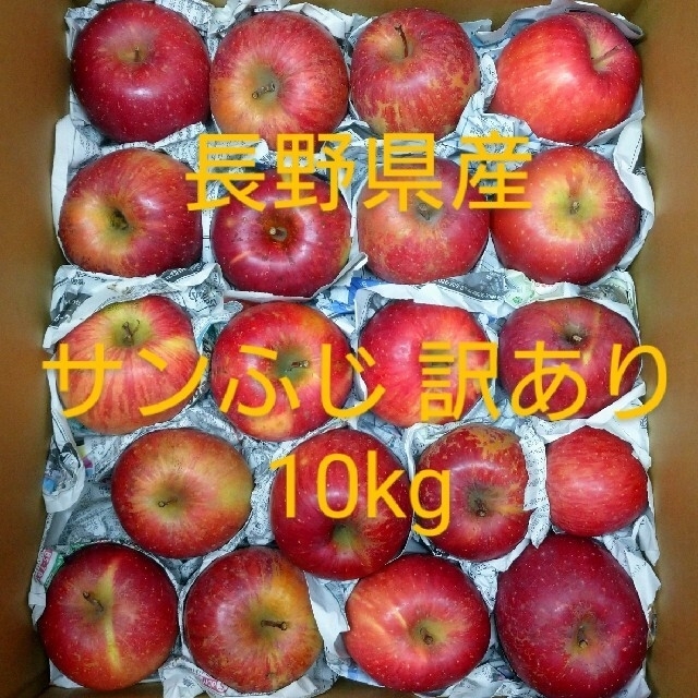 訳⑥ サンふじ訳あり10kg 長野県産りんご 食品/飲料/酒の食品(フルーツ)の商品写真