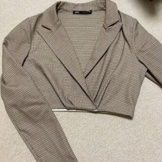 ザラ(ZARA)のZARA ショート丈トップス(シャツ/ブラウス(長袖/七分))