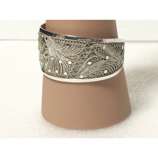 フィリグリー 銀細工 フラワー バングル silver 925 ブレスレット