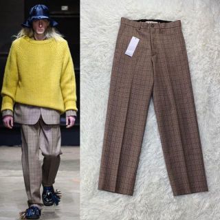 Marni - marni タグ付き 19aw ウール チェック トラウザー パンツの