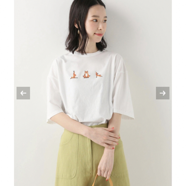 MAISON KITSUNE TEE-SHIRT YOGA FOX PRINT - Tシャツ(半袖/袖なし)