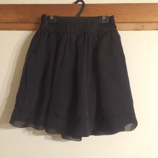 ザラ(ZARA)の美品 ブラック フレアスカート チュール(ひざ丈スカート)