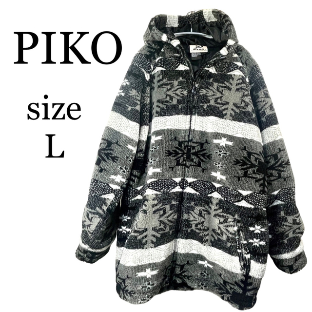 PIKO ピコ ナイロンジャケット 中綿 ベンチコート ビッグロゴ サイドライン