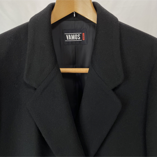 ミズノ様　日本製　カシミヤ100% レディースロングコート　ブラック　サイズ9R レディースのジャケット/アウター(ロングコート)の商品写真
