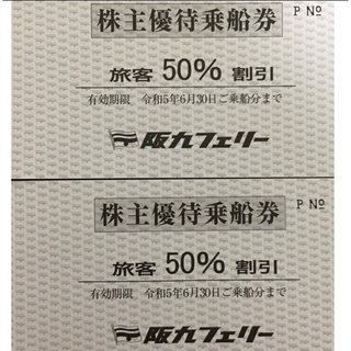 旅客 50％割引　2枚　阪九フェリー　株主優待券　(その他)