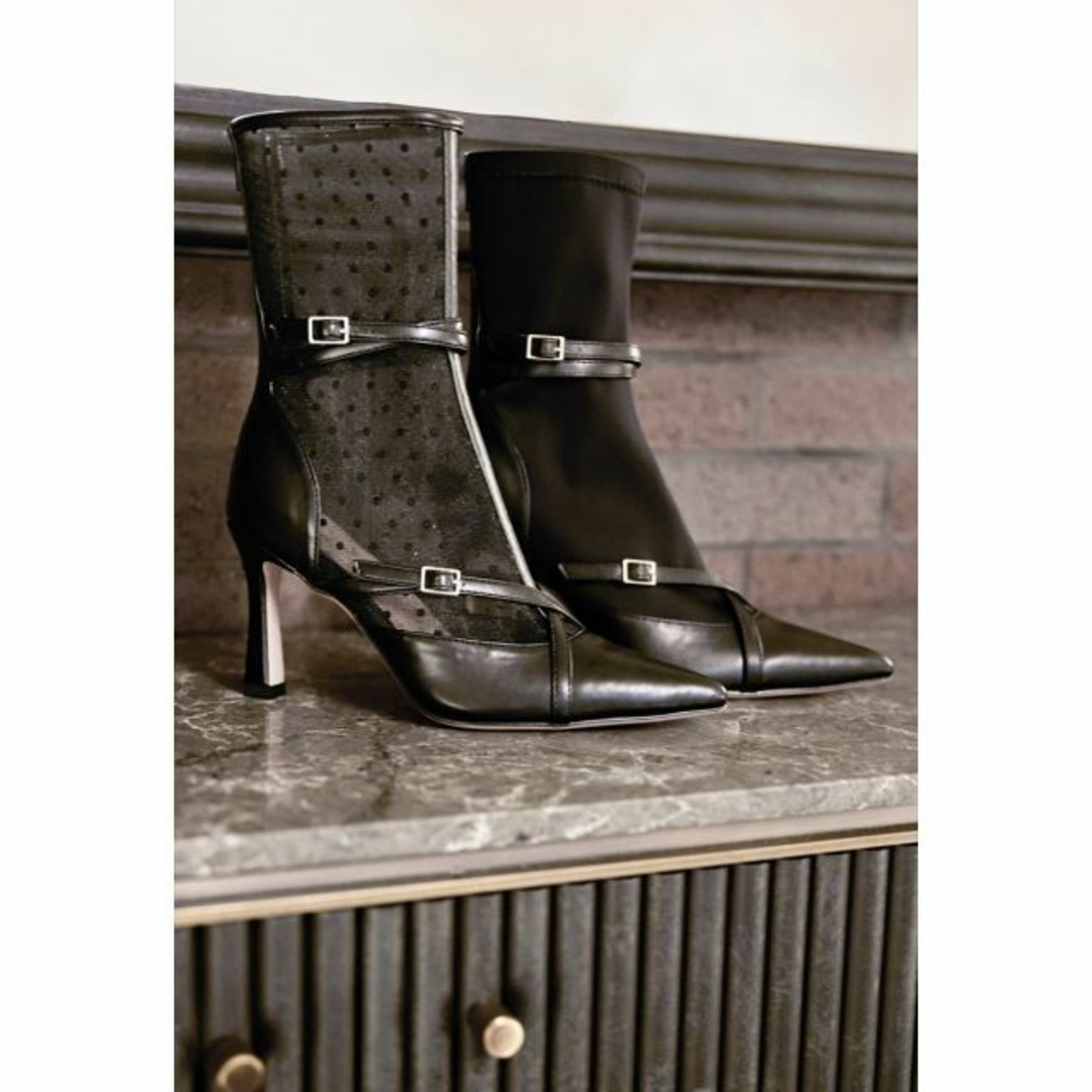 ハーリップトゥ Double Belt Ankle Boots ブーツ ドットM