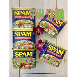 ★新品★人気商品★沖縄 うす塩 スパム SPAM 人気 土産 沖縄ラベル 減(缶詰/瓶詰)