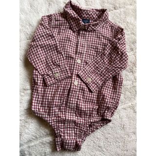 ベビーギャップ(babyGAP)のbabygap ギンガムチェック ロンパース 80cm(ロンパース)