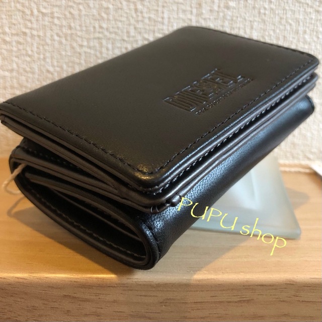 DIESEL(ディーゼル)のディーゼル 本革 三つ折り 財布 ブラック レディースのファッション小物(財布)の商品写真