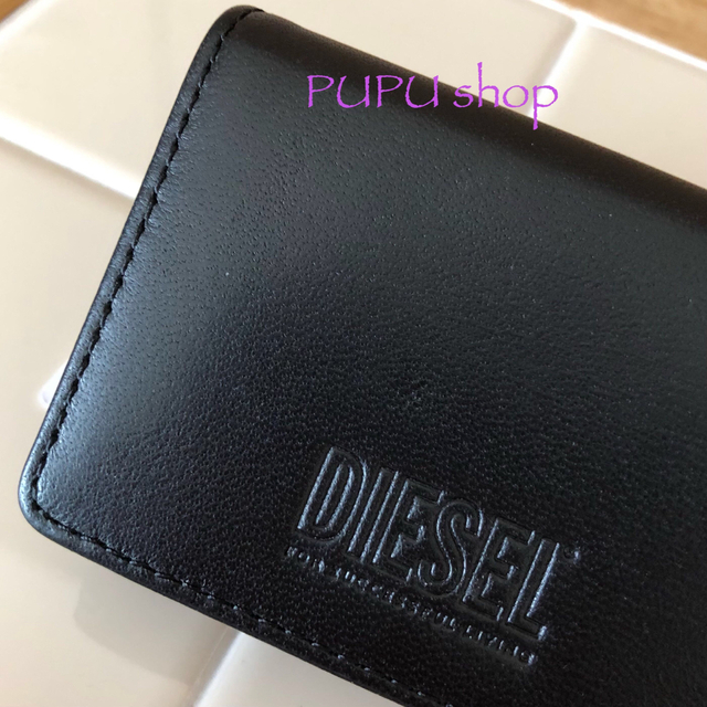 DIESEL(ディーゼル)のディーゼル 本革 三つ折り 財布 ブラック レディースのファッション小物(財布)の商品写真