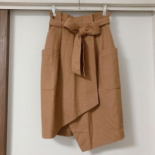 ダブルクローゼット(w closet)のw closet ラップスカート キャメル(その他)