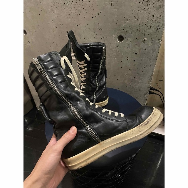 RickOwens カーゴバスケットレザースニーカー