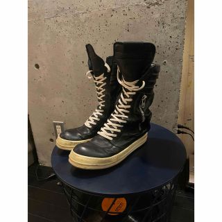 RickOwens カーゴバスケットレザースニーカー