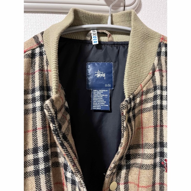 STUSSY(ステューシー)の【超希少】90s old stussy Burberry Check スタジャン メンズのジャケット/アウター(スタジャン)の商品写真