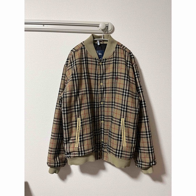 STUSSY(ステューシー)の【超希少】90s old stussy Burberry Check スタジャン メンズのジャケット/アウター(スタジャン)の商品写真