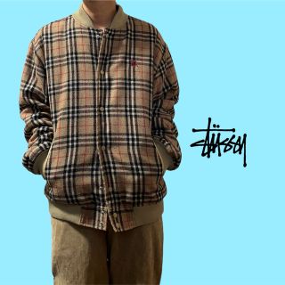 ステューシー(STUSSY)の【超希少】90s old stussy Burberry Check スタジャン(スタジャン)