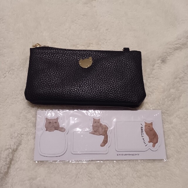 TSUMORI CHISATO(ツモリチサト)の未使用 ツモリチサト 猫の2連ポシェット&猫ふせん 付録 レディースのバッグ(ショルダーバッグ)の商品写真