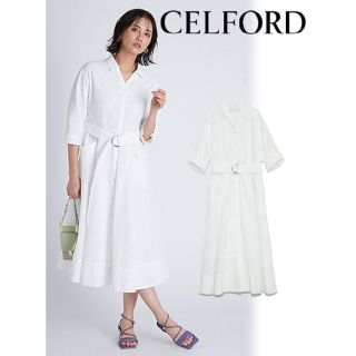 セルフォード(CELFORD)の【新品未着用タグ付き】CELFORD コットンレースシャツワンピース(ロングワンピース/マキシワンピース)