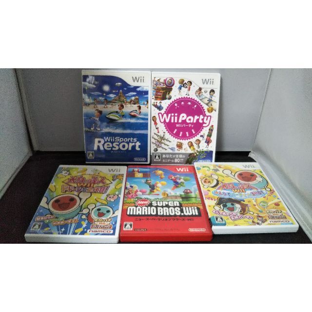 豊富なギフト 早い者勝ち】wii本体 太鼓の達人 太鼓＆バチ＆ソフト5枚セット 家庭用ゲーム機本体