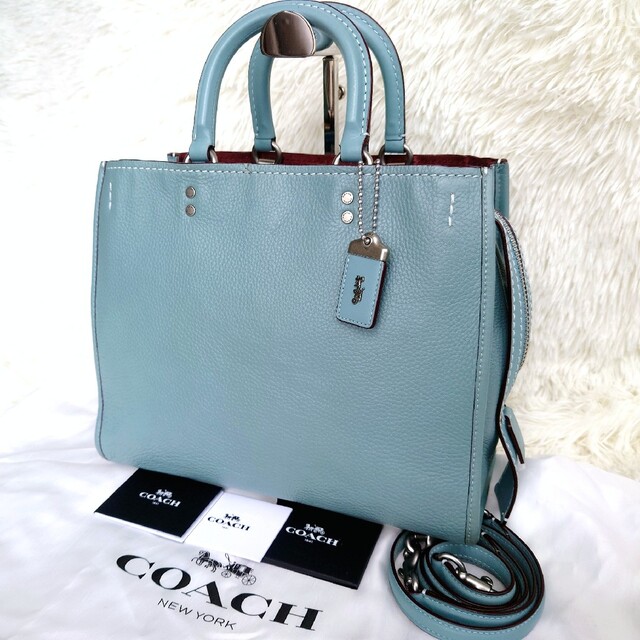 COACH - 【美品】 コーチ ローグ25 2WAY ハンドバッグ ペールブルー