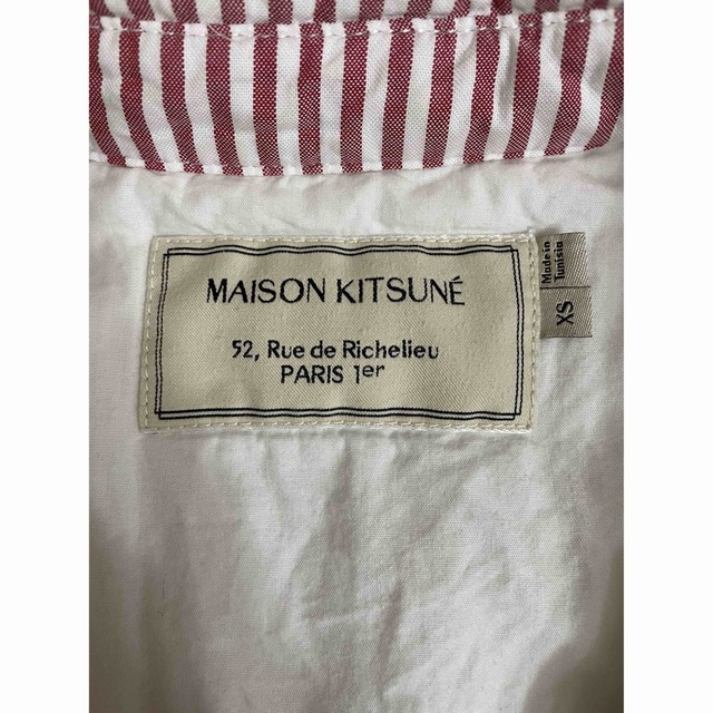 MAISON KITSUNE'(メゾンキツネ)のMAISON KITSUNE 中綿シャツジャケット メゾンキツネ ストライプ メンズのジャケット/アウター(ダウンジャケット)の商品写真