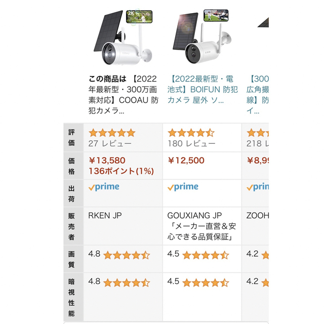 防犯カメラ 屋外 ソーラー式　WiFi  アプリ監視　 スマホ/家電/カメラのスマホ/家電/カメラ その他(防犯カメラ)の商品写真