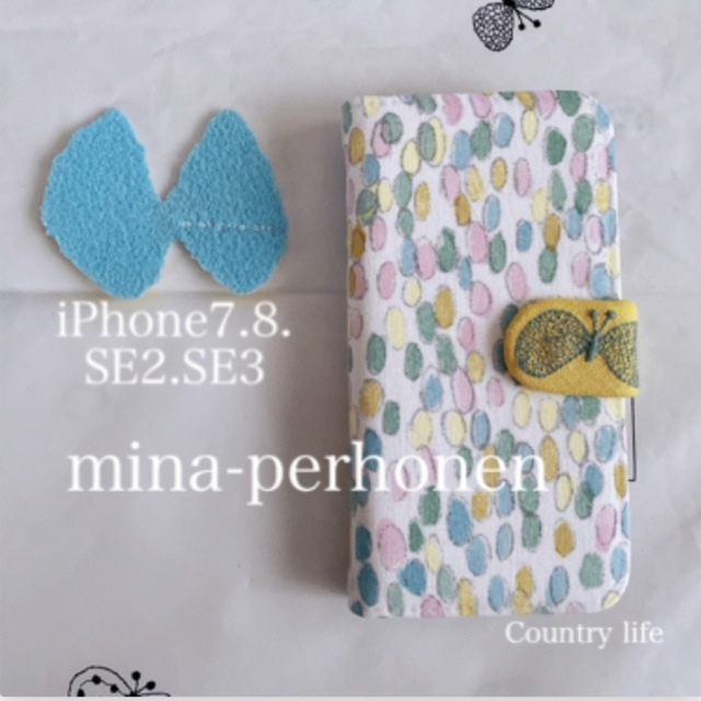 mina perhonen(ミナペルホネン)の3292*一般販売＊iPhone7.8.SE2.SE3 手帳型スマホケース スマホ/家電/カメラのスマホアクセサリー(iPhoneケース)の商品写真