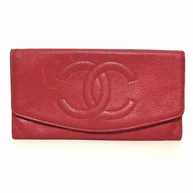 CHANEL 長財布 レッド