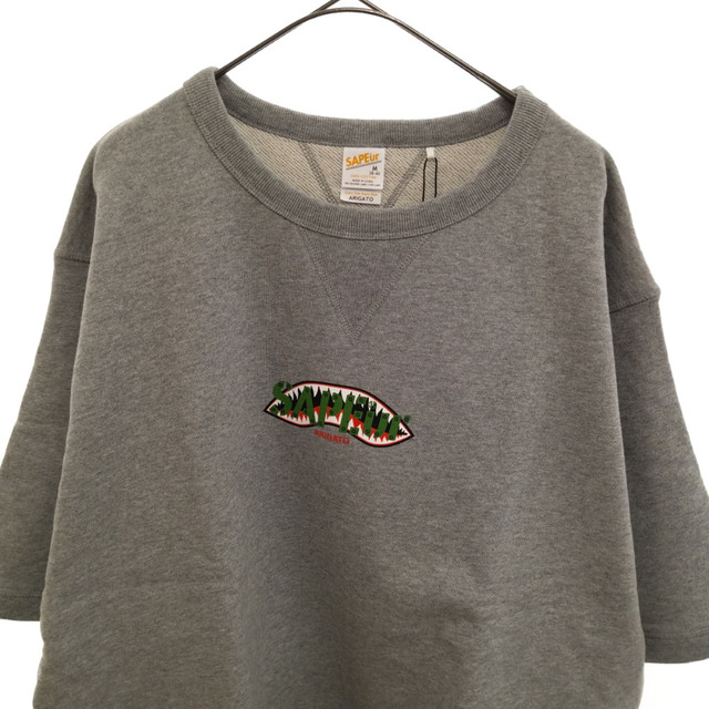 SAPEur サプール 22AW SHARKMOUTH S/S SWEAT A0022-179 シャークマウス デニスロッドマン バックプリン祖半袖スウェットプルオーバー スウェットシャツ グレー