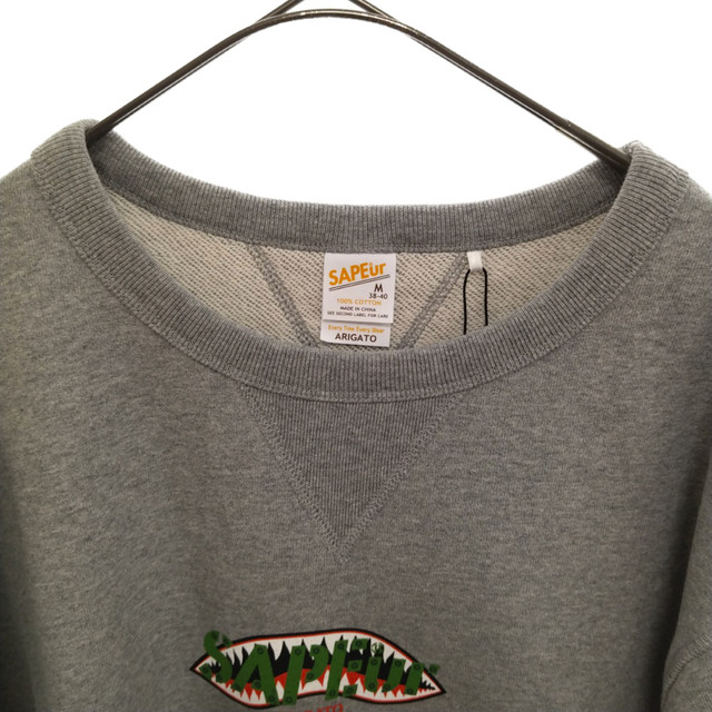 SAPEur サプール 22AW SHARKMOUTH S/S SWEAT A0022-179 シャークマウス デニスロッドマン バックプリン祖半袖スウェットプルオーバー スウェットシャツ グレー