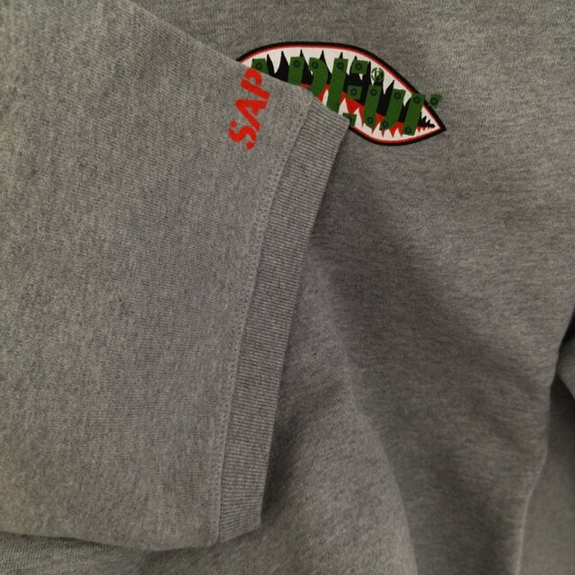 SAPEur サプール 22AW SHARKMOUTH S/S SWEAT A0022-179 シャークマウス デニスロッドマン バックプリン祖半袖スウェットプルオーバー スウェットシャツ グレー