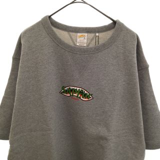 SAPEur サプール 22AW SHARKMOUTH S/S SWEAT A0022-179 シャークマウス デニスロッドマン  バックプリン祖半袖スウェットプルオーバー スウェットシャツ グレー