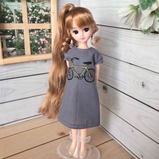 リカちゃん　ロングTシャツ【自転車】(人形)