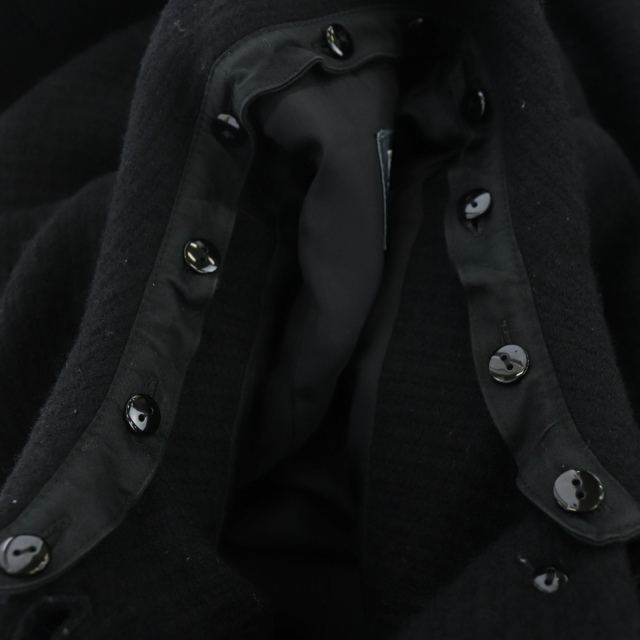 フランコフェラーロ ロングコート アウター ウール 襟付き 3 黒 ブラック 5