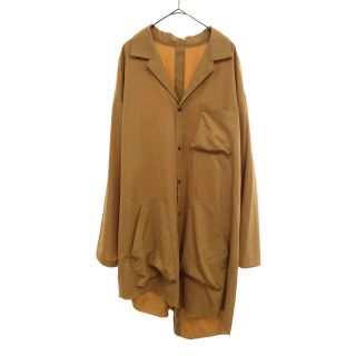 サルバム(sulvam)のsulvam サルバム 19SS Gabardine Open Shirt SJ-B09-100 ガバディンオープンカラーシャツ ロング丈 ロングスリーブ オーバーサイズ ベージュ(シャツ)