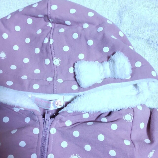 OLIVEdesOLIVE OLIVE des OLIVEのもこもこフード付き水玉ピンク色羽織90cmの通販 by ポンポンまん's shop｜ オリーブデオリーブならラクマ