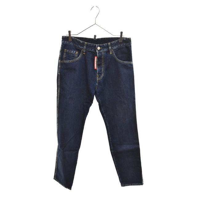 DSQUARED2 ディースクエアード BLEACHED SEAMS WASH RUN DAN JEAN ウォッシュ加工デニムパンツ ストレートパンツ インディゴブルー S74LB0577