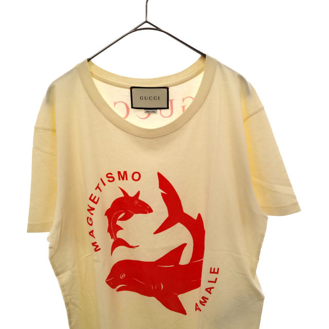 GUCCI グッチ 18SS SHARK TEE S/S 493117-X3N86 シャークプリント半袖Tシャツ カットソー アイボリー - 2